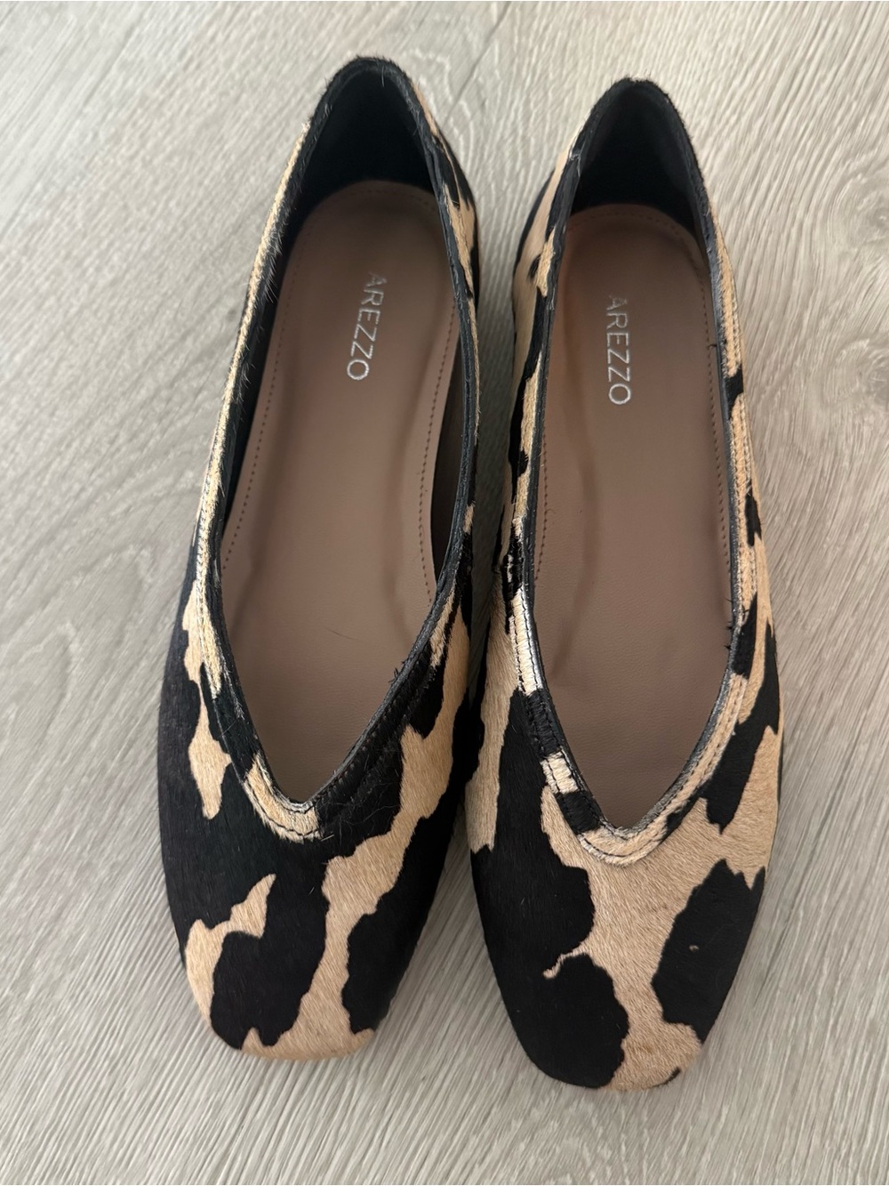 Arezzo animal print women’s size 6 ballet flats